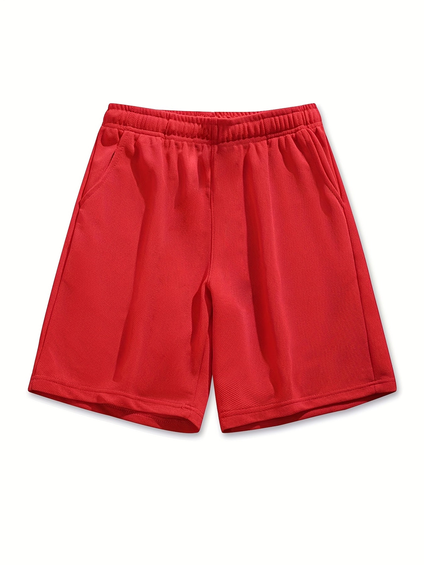 3pcs Girls Basic Sweat Shorts Set Elastic Waist Relaxed Fit