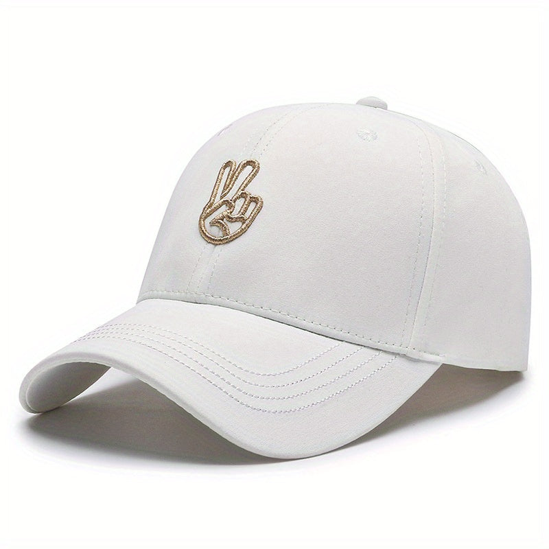 Adjustable Victory & Peace Gesture Embroidered Baseball Cap
