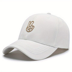 Adjustable Victory & Peace Gesture Embroidered Baseball Cap
