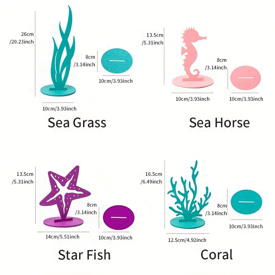 2pcs Mermaid Birthday Decorations Felt Table Centerpiece Under The Sea Party