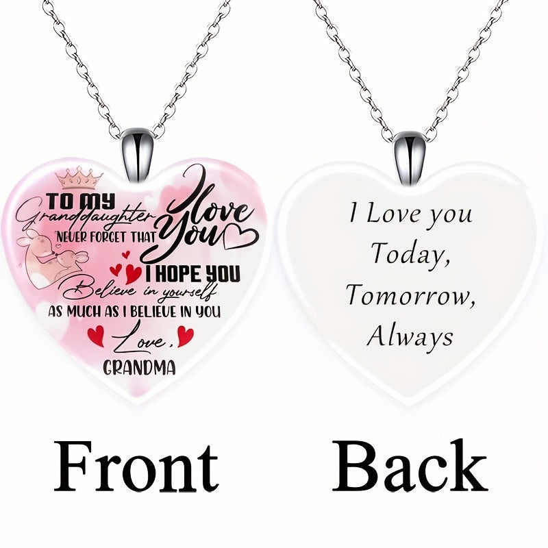 Love Crystal Pendant Necklace for Daughter Anniversary Christmas Gift