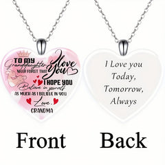 Love Crystal Pendant Necklace for Daughter Anniversary Christmas Gift