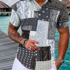 Men's Paisley Pattern Short Sleeve Shirt