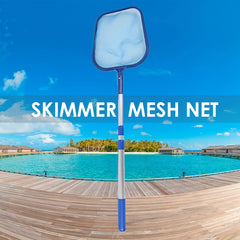 Pool Skimmer Net with Telescopic Pole - Fine Mesh Rake for Swimming Pool
