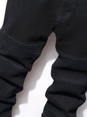 Men's Slim Fit Biker Jeans Casual Street Style Denim Pants