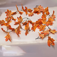 Autumn Maple Leaves and Rattan Door Hanging Decor