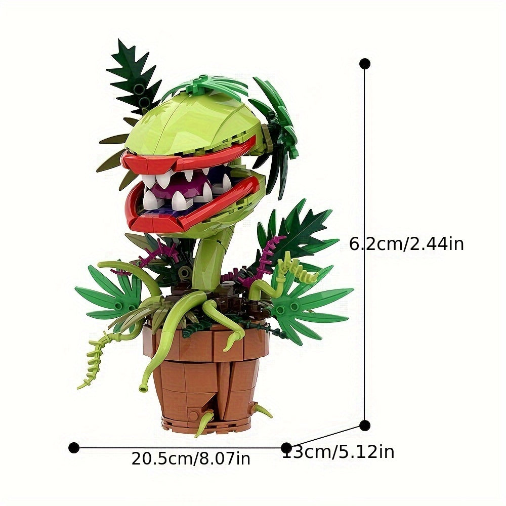Carnivorous Plant Building Blocks Fun Green Leaves & Red Tongue