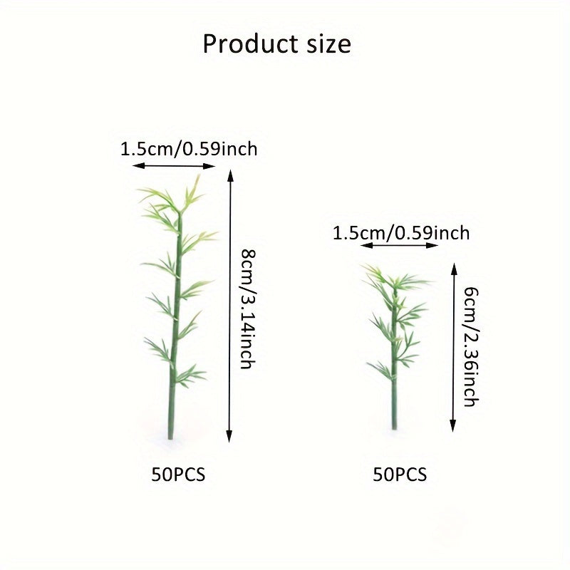 Green Plastic Bamboo Tree Home Decoration Model