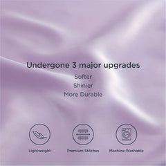 2pcs 20x30 Inches Lavender Satin Silk Pillowcase Set Soft and Breathable
