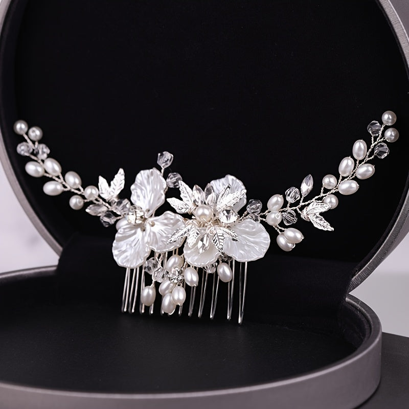 Faux Pearl Flower Hair Comb Hair Jewelry Ladies Hair Pin Headband