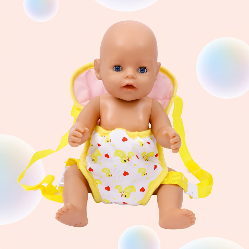 Adjustable Strap 14 18 Inch Doll Backpack with Heart Rainbow & Floral Patterns