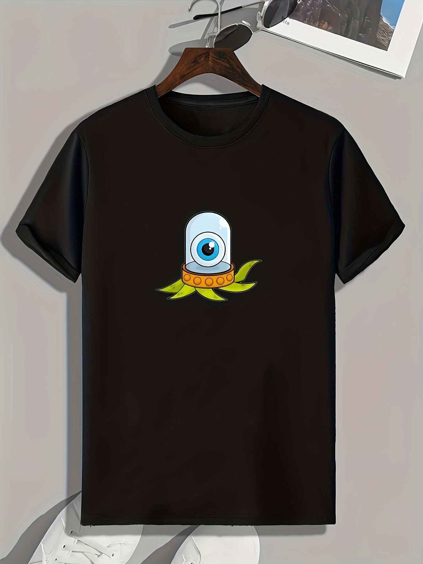 Cartoon Eye Print Men's Graphic Tee - Casual Summer T-shirt