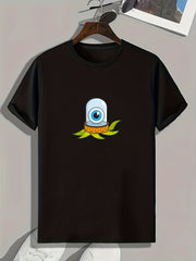 Cartoon Eye Print Men's Graphic Tee - Casual Summer T-shirt