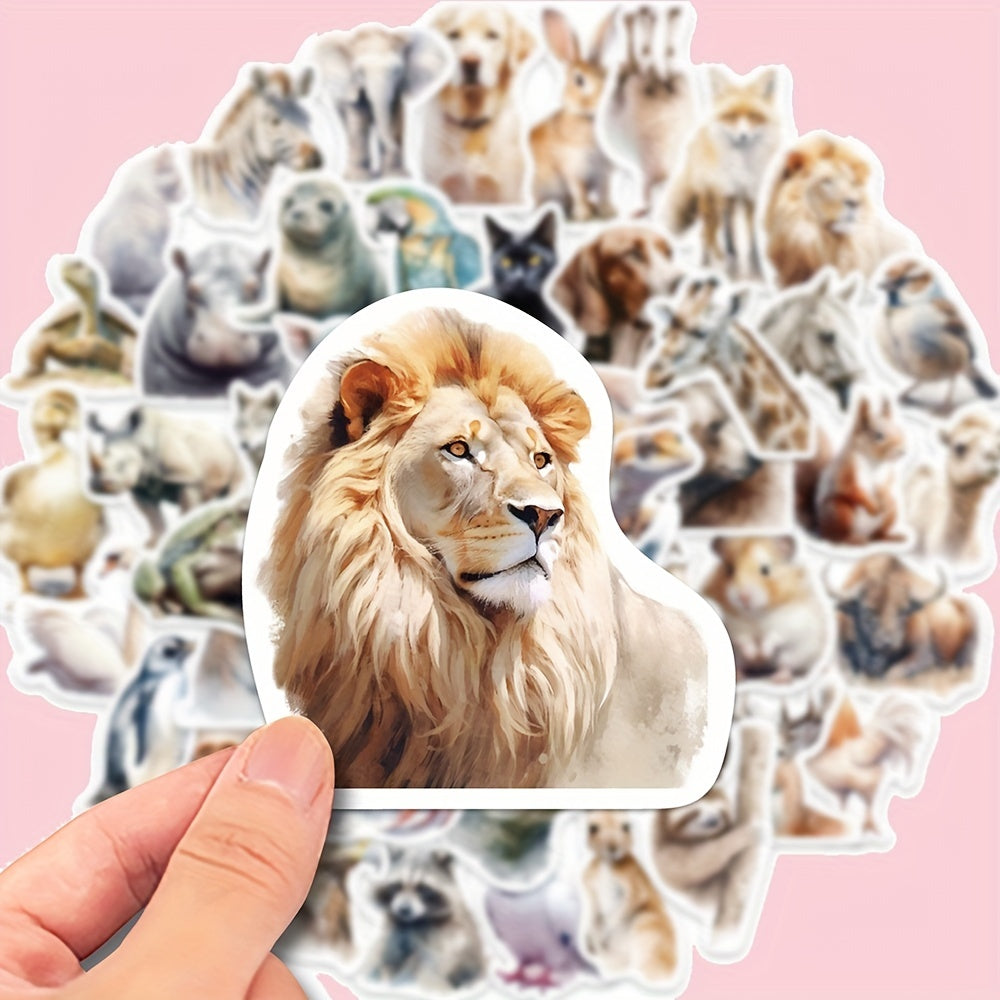 50pcs Realistic Animal Stickers Waterproof for Laptop Water Bottle Guitar