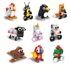 Small Animal Building Blocks for Kids - Cow Sheep Parrot Rooster