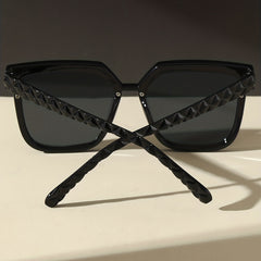 Large Square Sunglasses Rivet Anti Glare UV400 Sun Shades for Driving