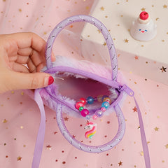 Cartoon Unicorn Plush Shoulder Bag Handbag Girls Coin Purse Small Messenger Bag