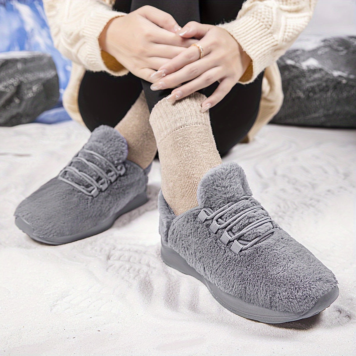 Plush Lined Fuzzy Soft Comfortable Running Shoes