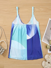 Block Chain Cami Top Sexy V Neck Summer Sleeveless Top