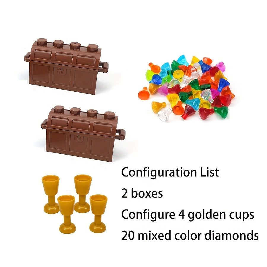 Mixed Color Treasure Accessories for Building Blocks with Simulated Jewelry