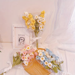 Mother's Gift Bell Orchid Bouquet Woolen Crochet Flower Material
