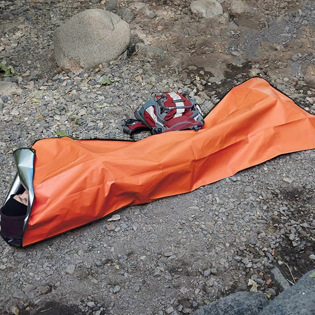 Emergency Outdoor Reflective Blanket, Orange Aluminized Film Camping Sleep