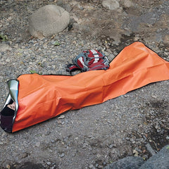 Emergency Outdoor Reflective Blanket, Orange Aluminized Film Camping Sleep