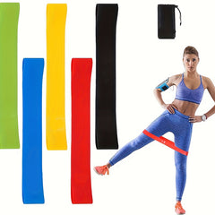 5pcs Yoga Tension Ring Set Non-slip Fitness Elastic Resistance Band