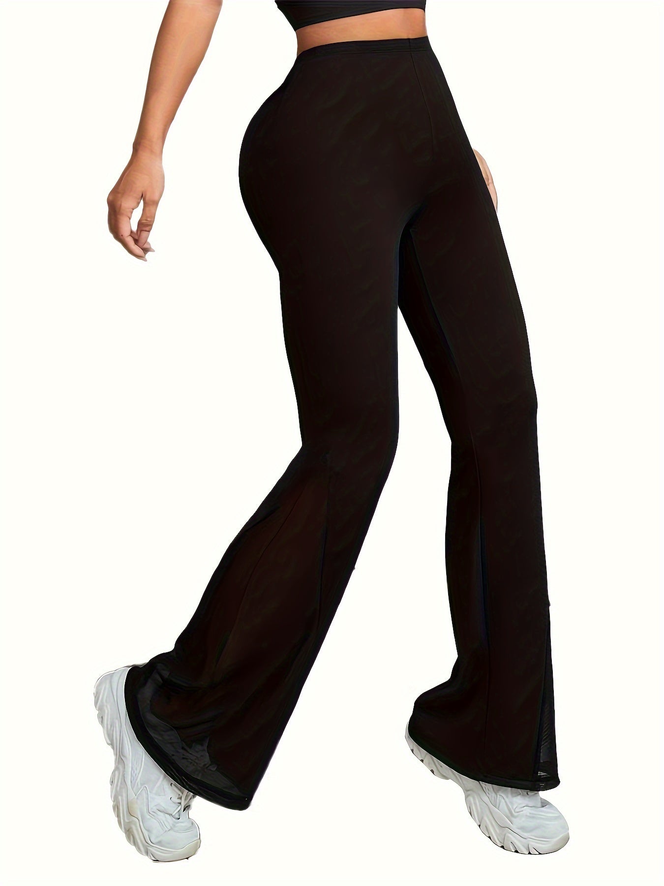 Mesh Stitching Yoga Flare Pants Fitness Butt Lifting Bootcut