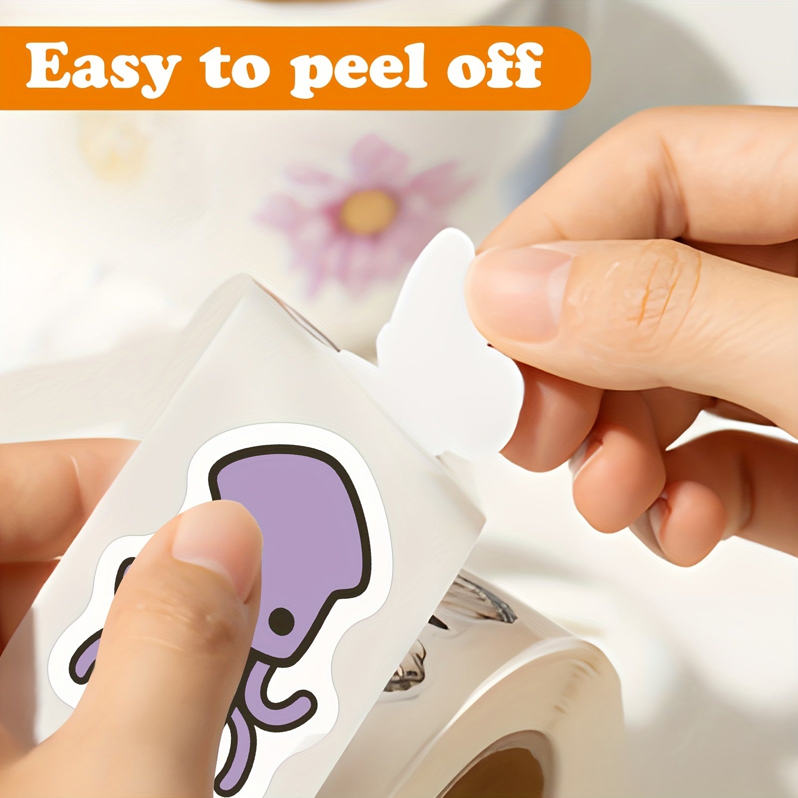 500 Purple Stickers Roll Water Bottles Laptop Phone Luggage Girls Party