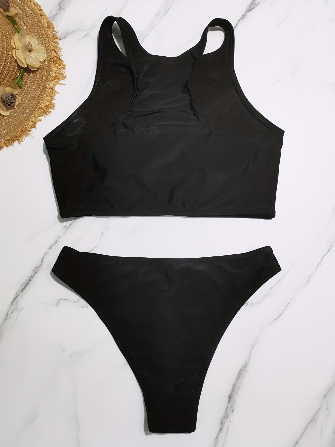 High Neck Racer Back Tankini Swimsuit
