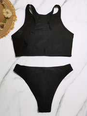 High Neck Racer Back Tankini Swimsuit