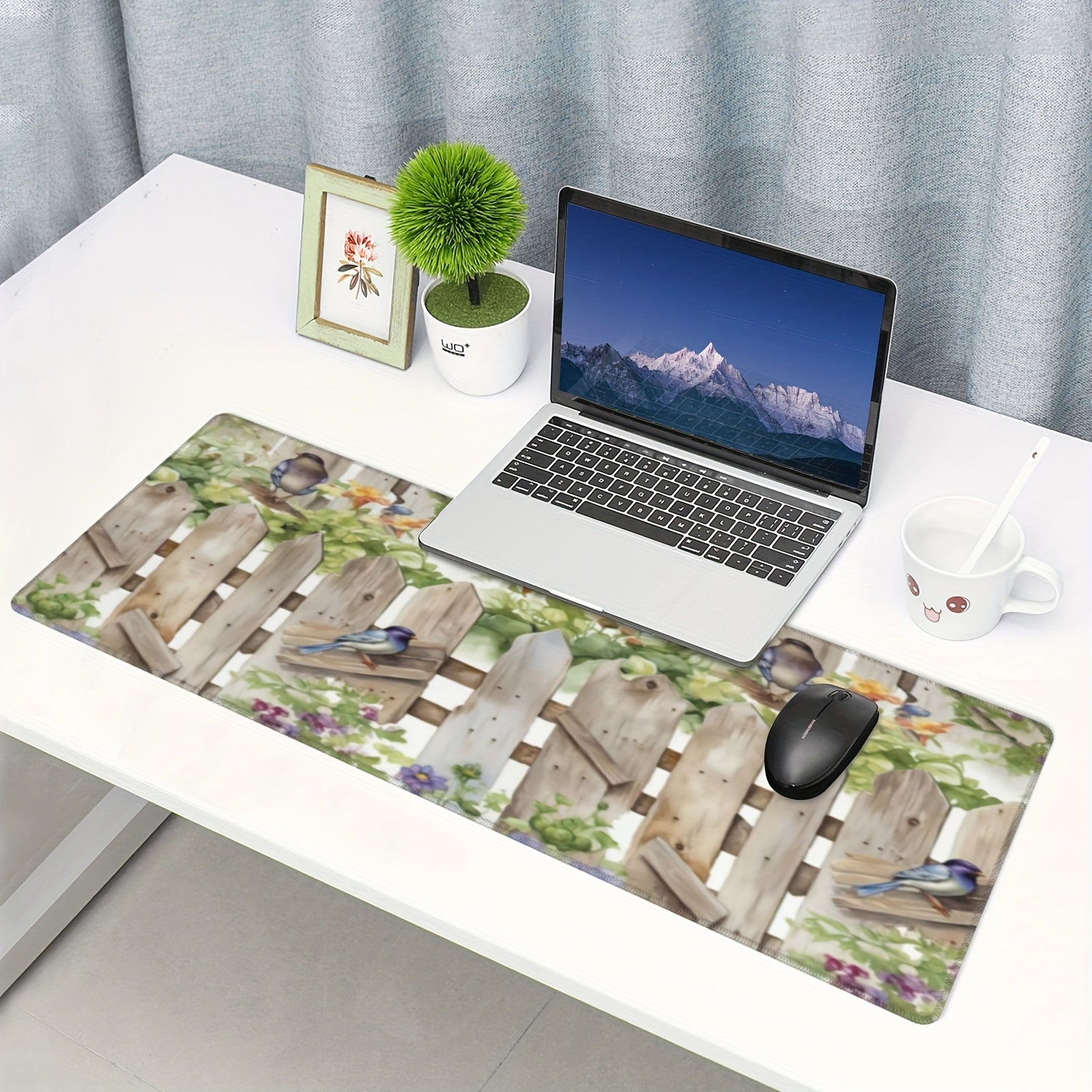 The Whispering Of Birds And The Fragrance Of Flowers Extended Non Slip Mouse Pad