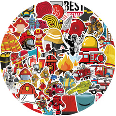 Set of 52 Firefighter Stickers for Skateboards, Laptops, Cars, Bikes
