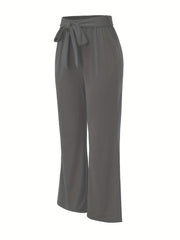 Casual Flared Leg Bow Tie Pants