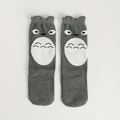 Girls Panda Striped Knee High Socks for Kids