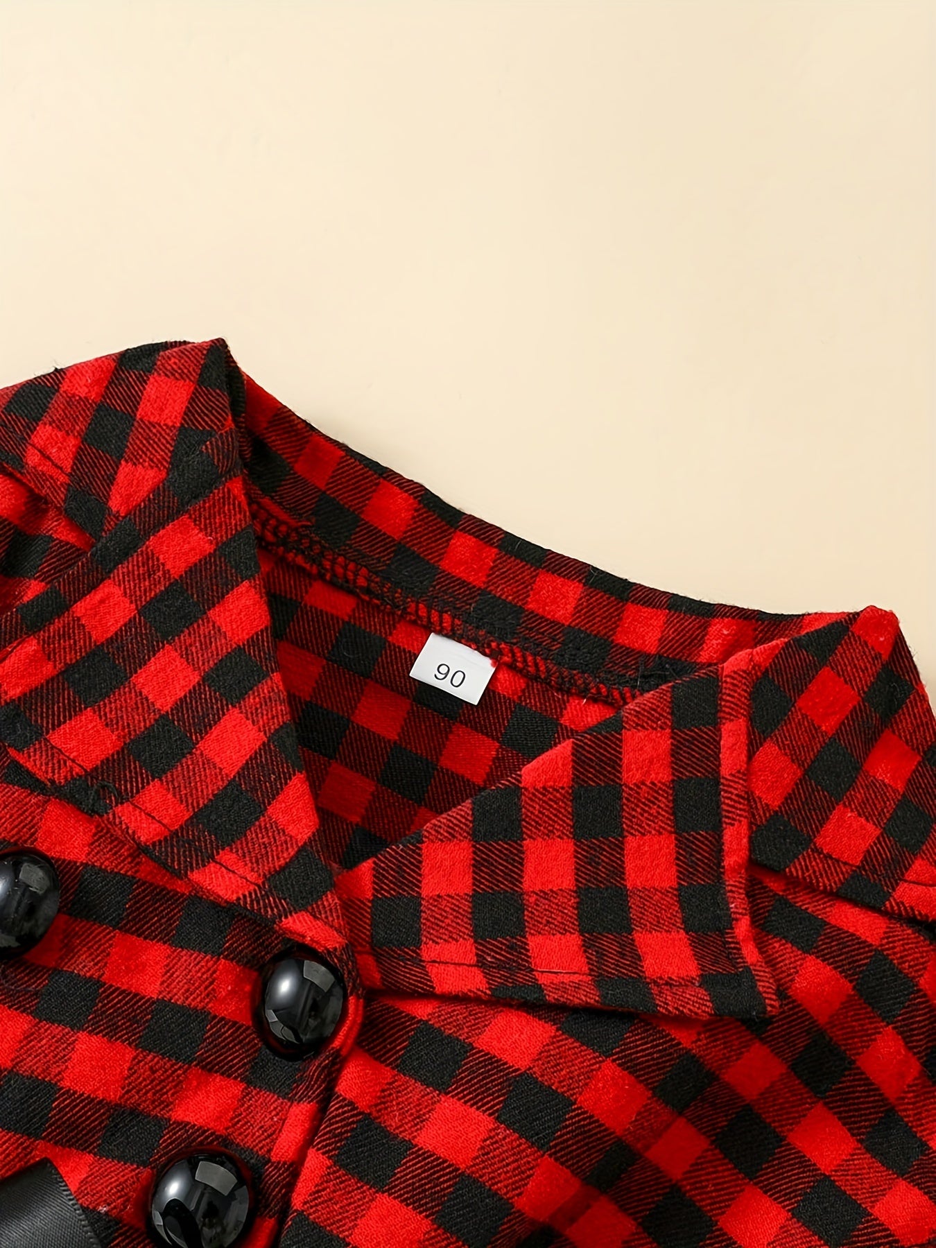 Girls' Plaid Double Breasted Tutu Dress For Christmas