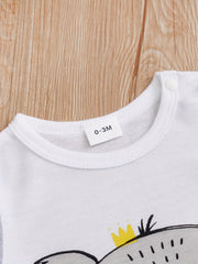 Baby's Cartoon Kola Crew Neck Short Sleeve Romper