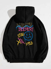 Women's Letter Print Loose Hoodie Sweatshirt