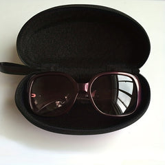 Men's Textured PU Leather Glasses Case Hard Protective Sunglasses Cover