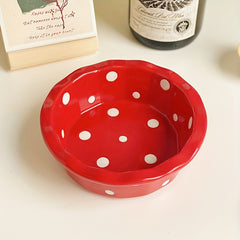 Ceramic Polka Dot Baking Bowl Pasta Plate