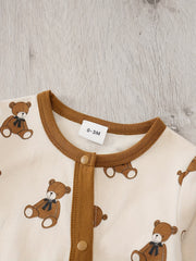 Cotton Doll Bear Print Romper Baby Bodysuit