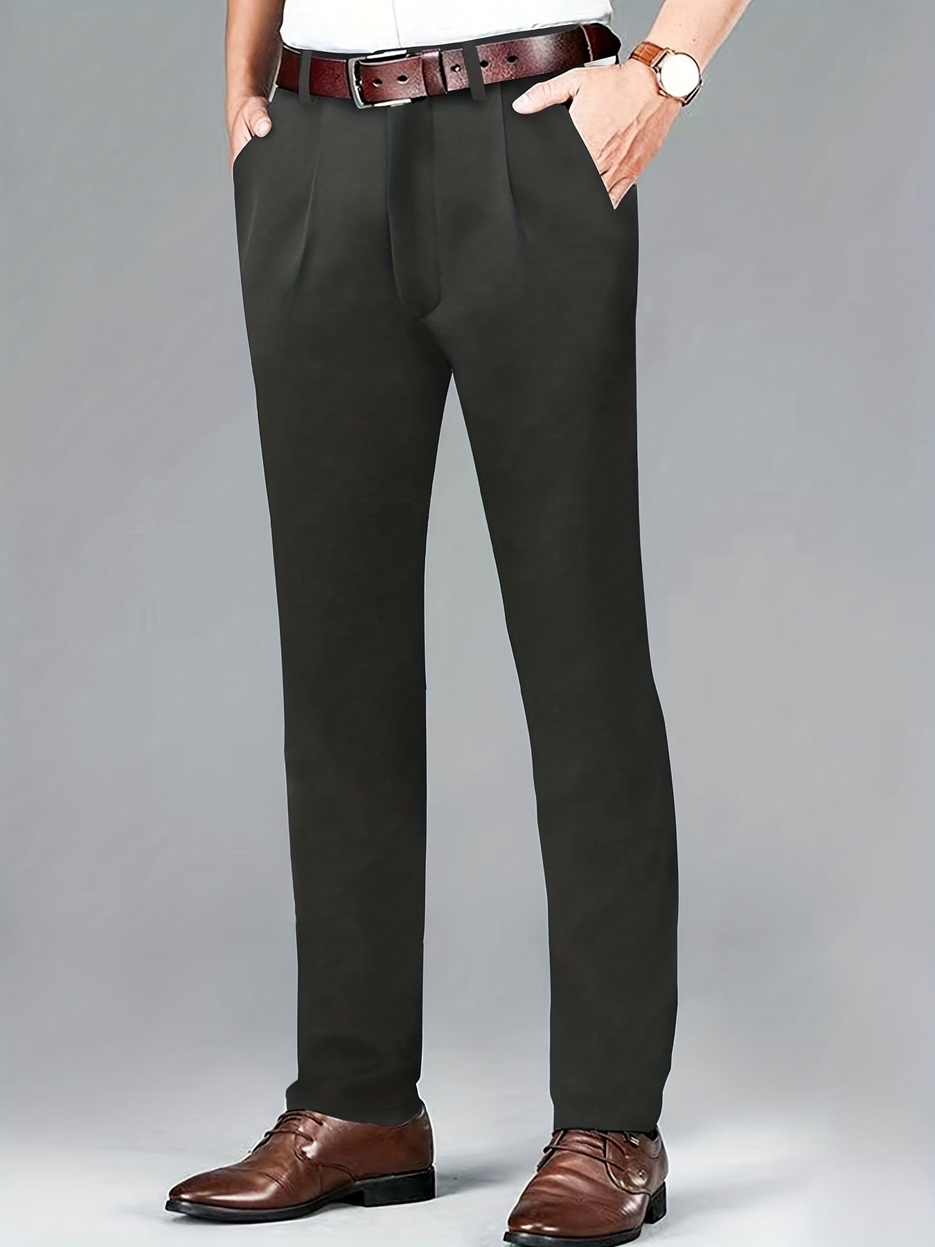 Men's Formal Solid Dress Pants - All Seasons Business