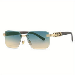 Ombre Lens Sunglasses Metal Leopard Decor UV400