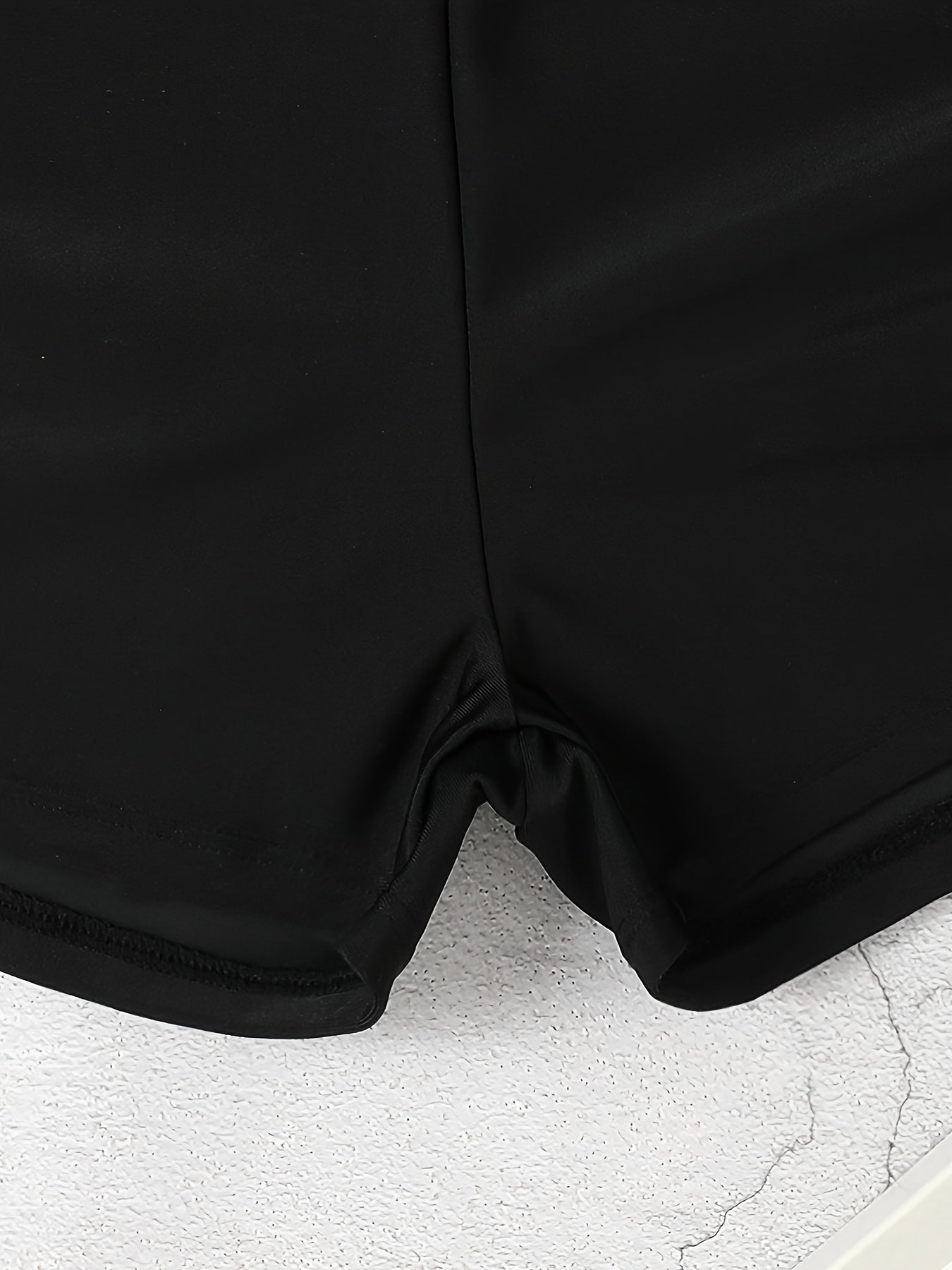 Solid High Waisted Swim Shorts