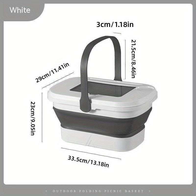 Collapsible Bucket with Handle for Picnic Takeout and Kitchen Gadgets