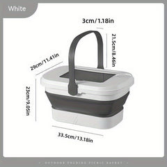 Collapsible Bucket with Handle for Picnic Takeout and Kitchen Gadgets