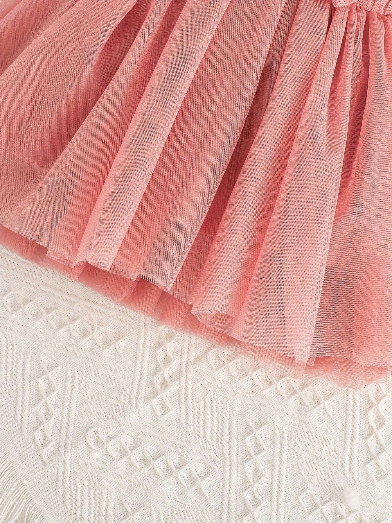 Baby Girls Casual Mesh Stitching Bow Decor Dress For Summer Holiday