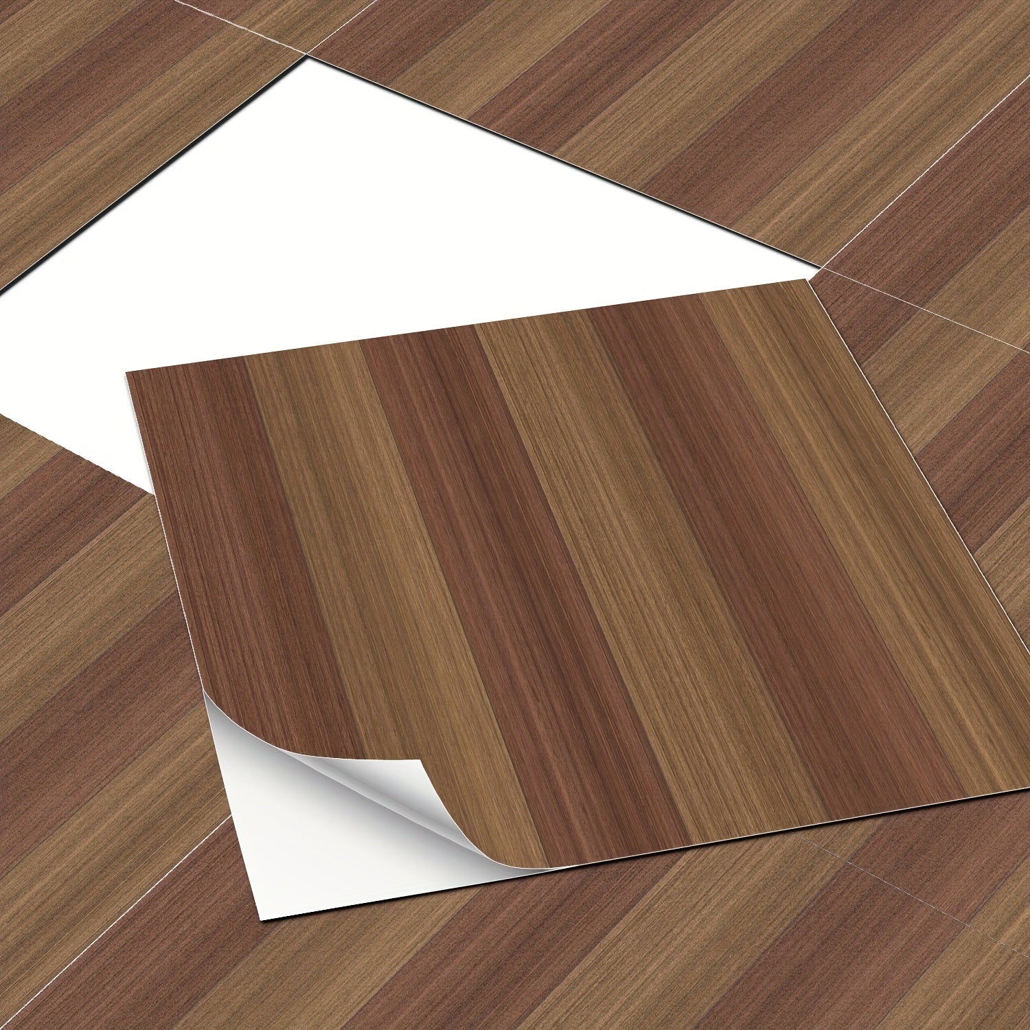 10 Brown Peel And Stick Floor Sticker DIY Flooring 0.7mm Kitchen Bathroom Decor