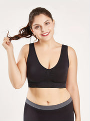 2 Pack Plus Size Sports Bra Set Solid Medium Stretch Breathable Yoga Bra